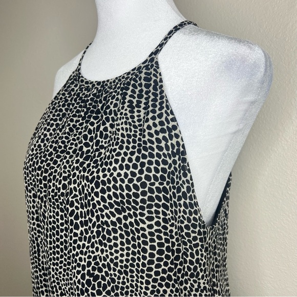 Ramy Brook BITSY 100% Silk Black & White Polka Dot Sleeveless Drop Waist Dress - Picture 9 of 16